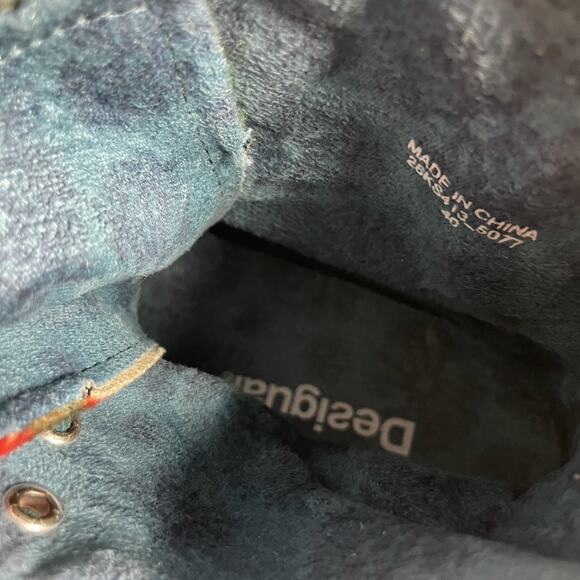 Desigual High Top Sneaker Patchwork Feather Women SZ 40 Bubblegum 26KS413 - Picture 6 of 6